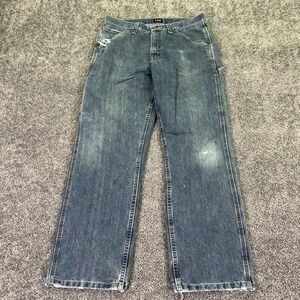 Lee Loose Fit Jeans Mens 32x30 Blue Straight Denim Med Wash Carpenter Workwear